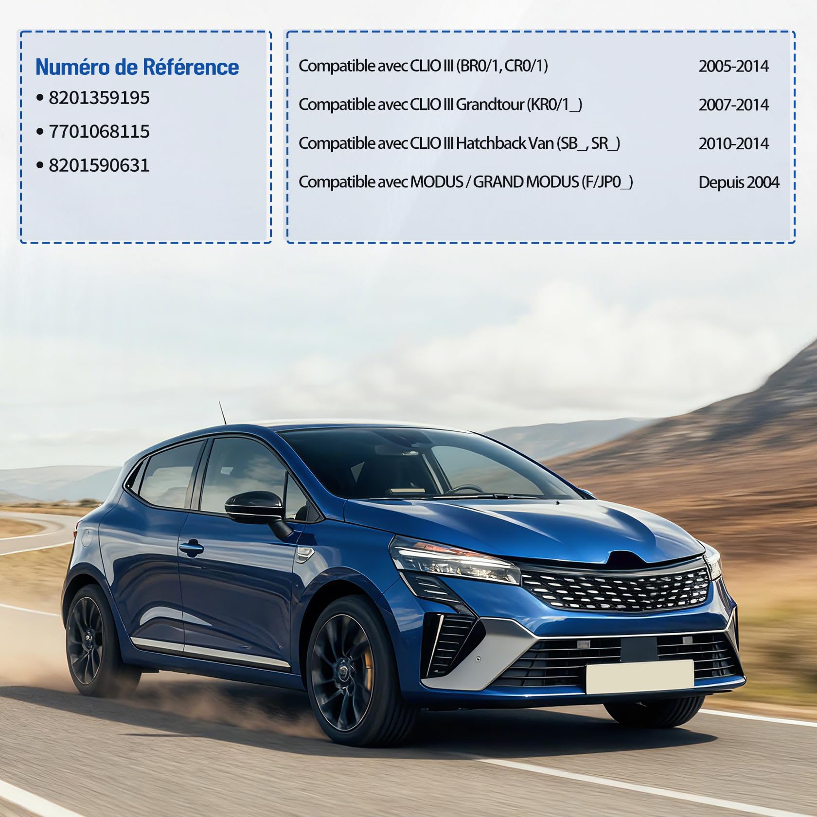 Commodo Essuie Glace Clio 3, Réglages Radio Comodo, Interrupteur de Contrôle Multimédia Modus, 8201590631, 7701068115, 8201359195