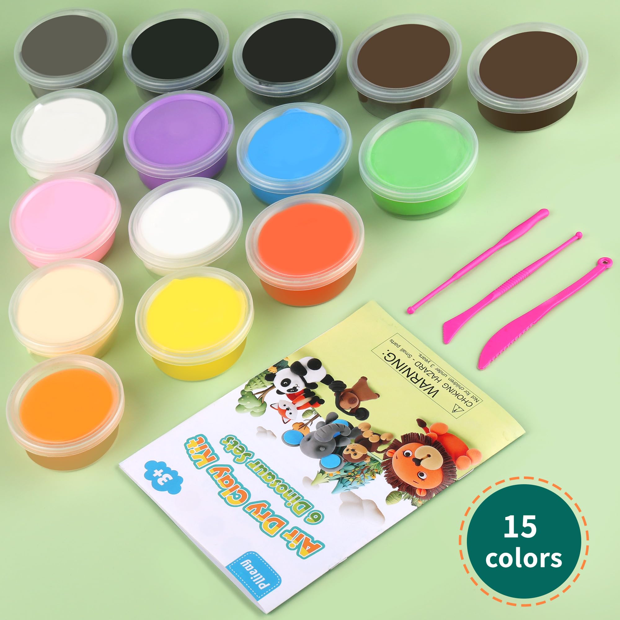Pâte à Modeler Magique Autodurcissante – 24 Couleurs Vives, 12,8 G Par Couleur, Cadeau Créatif Pour Enfants De 3 à 12 Ans