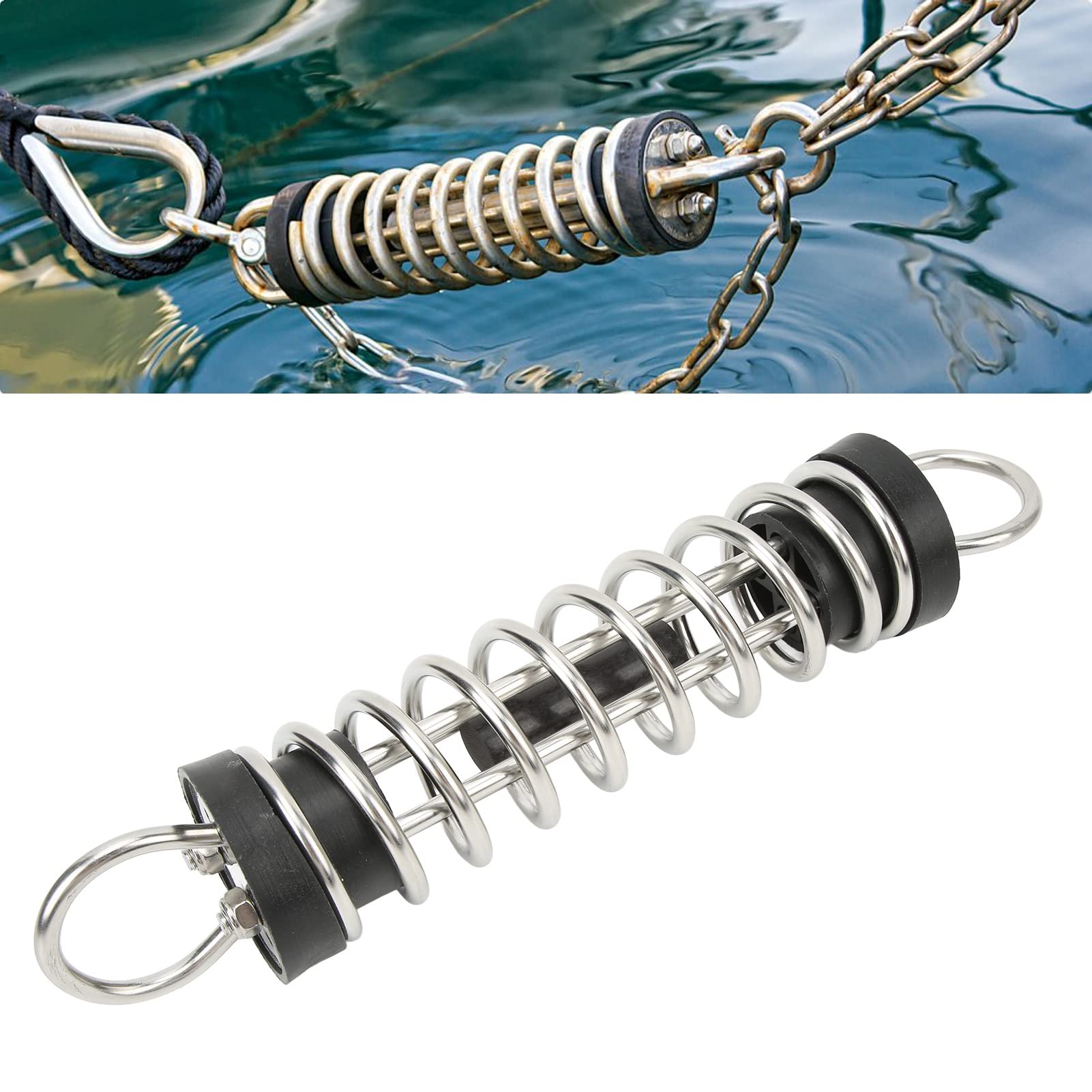 Molla di Ormeggio Marina Molla di Ancoraggio in Acciaio Inossidabile Molla di Ormeggio di Ricambio per Barca Yacht 9mm Molla di Ormeggio di Ancoraggio Molla di Ormeggio per Yacht (9 mm)