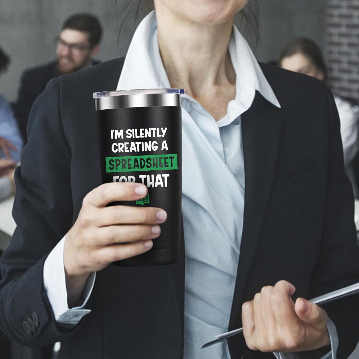 I'm Silently Creating A Spreadsheet For That- Accountant Gift- Funny for Boss, CPA, Coworker, Women, Men- 20oz Insulated Stainless Steel Tumbler with Lid, Spreadsheet Mug, Birthday Christmas Gift - Image 6