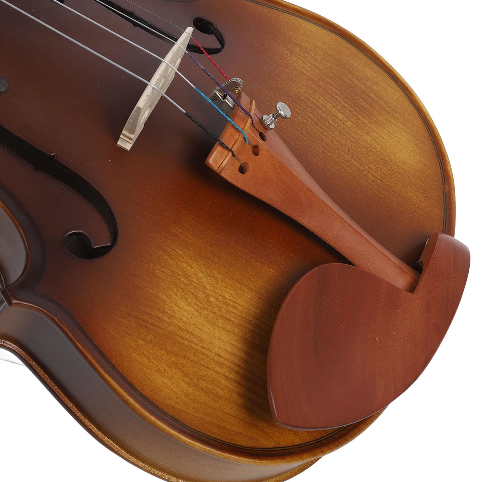 Kit per Violino 4/4, Kit per Violino in Legno Pieno di Acero Fiammato con Custodia Rigida, Colofonia, Poggiaspalla, Accordatore e Corde Extra per Principianti, Bambini e