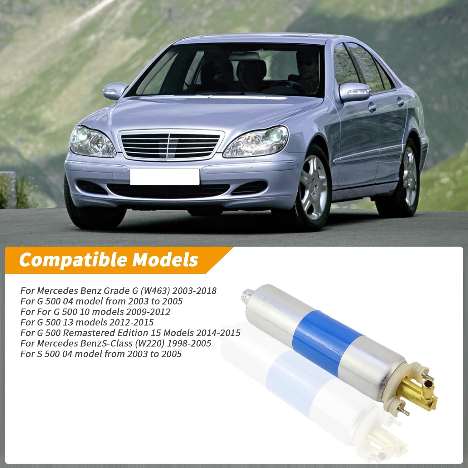 Fuel Pump For Mercedes Benz 1997-2016 W210 W463 W222 V220 R170 E240 G320 G500 S280 S320 S500 S500L S55AMG S600 S600L Peat 0004705994 0004706094 0004706794 0004707894 0004709594