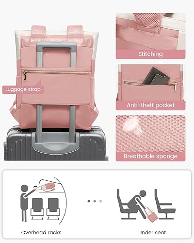 Miniatura 16 de LOVEVOOK Mochila para laptop para mujer, mochila convertible para laptop, mochila ligera para computadora de trabajo de viaje, Caqui, Mochilas Tote