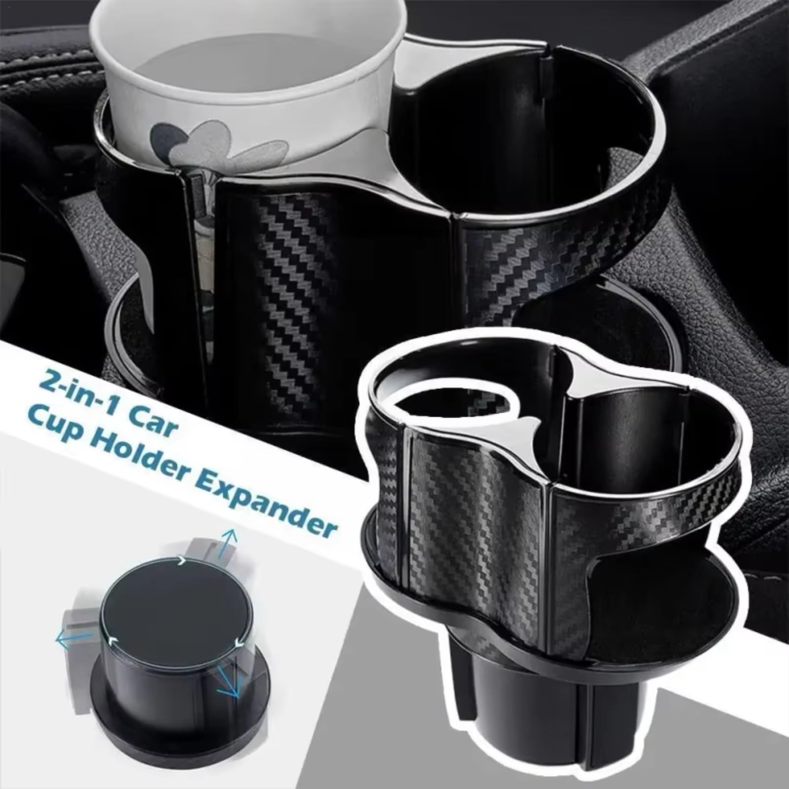 Soporte para Bebidas De Coche Portavasos Multifuncional Coche 2 En 1