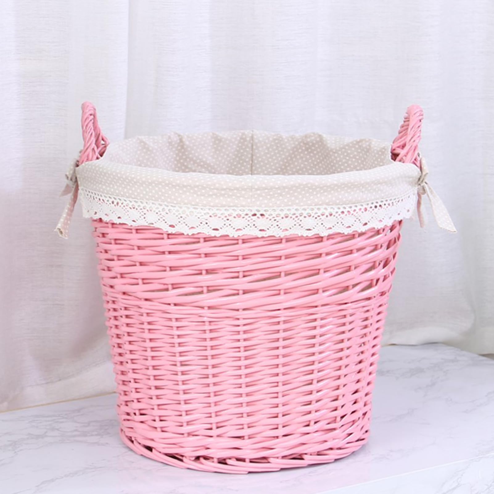 Pure Handmade Willow Woven Storage Basket, Large Capacity Bathroom Laundry Basket, Household Sundry Toys Laundry Bin, Multi-Functional Dirty Clothes Basket