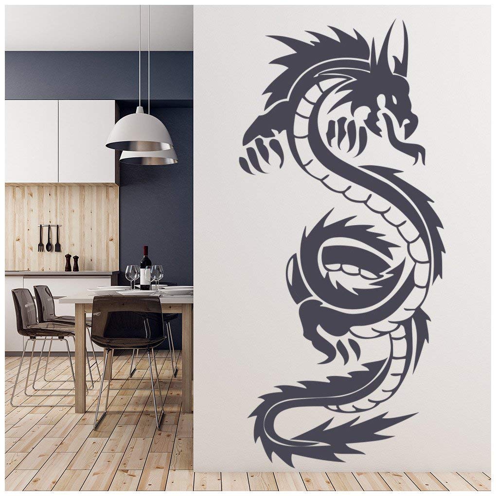 azutura Chinese Dragon Kids Bedroom Wall Sticker available in 5 Sizes and 25 Colours Moss Green