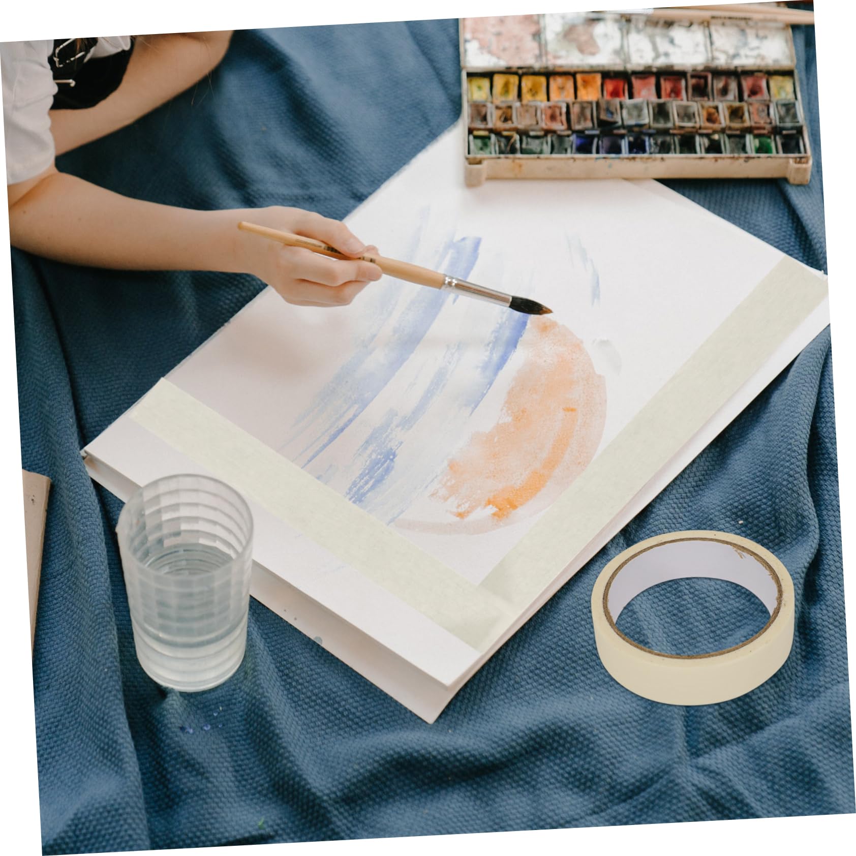 HEALEEP Model Masking Tape 50 Meter Roll Thin Black Removable Non-Stick for Wall Painting Decor DIY