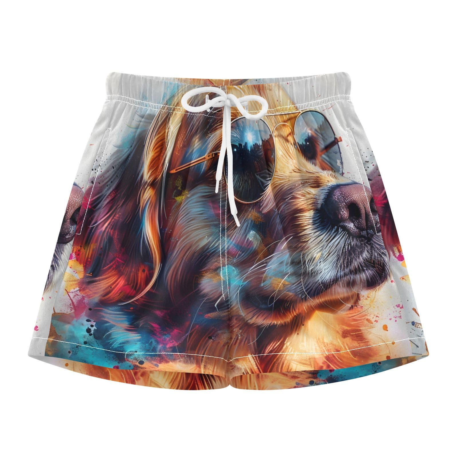 Kids Boys Print Swimming Swim Trunks Beach Shorts Summer 9-11Y Golden Retriever Cool
