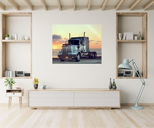 Miniatura 3 de Póster impreso para pared, diseño de camión con texto en inglés Big Rig Transportation (16 x 20 pulgadas)