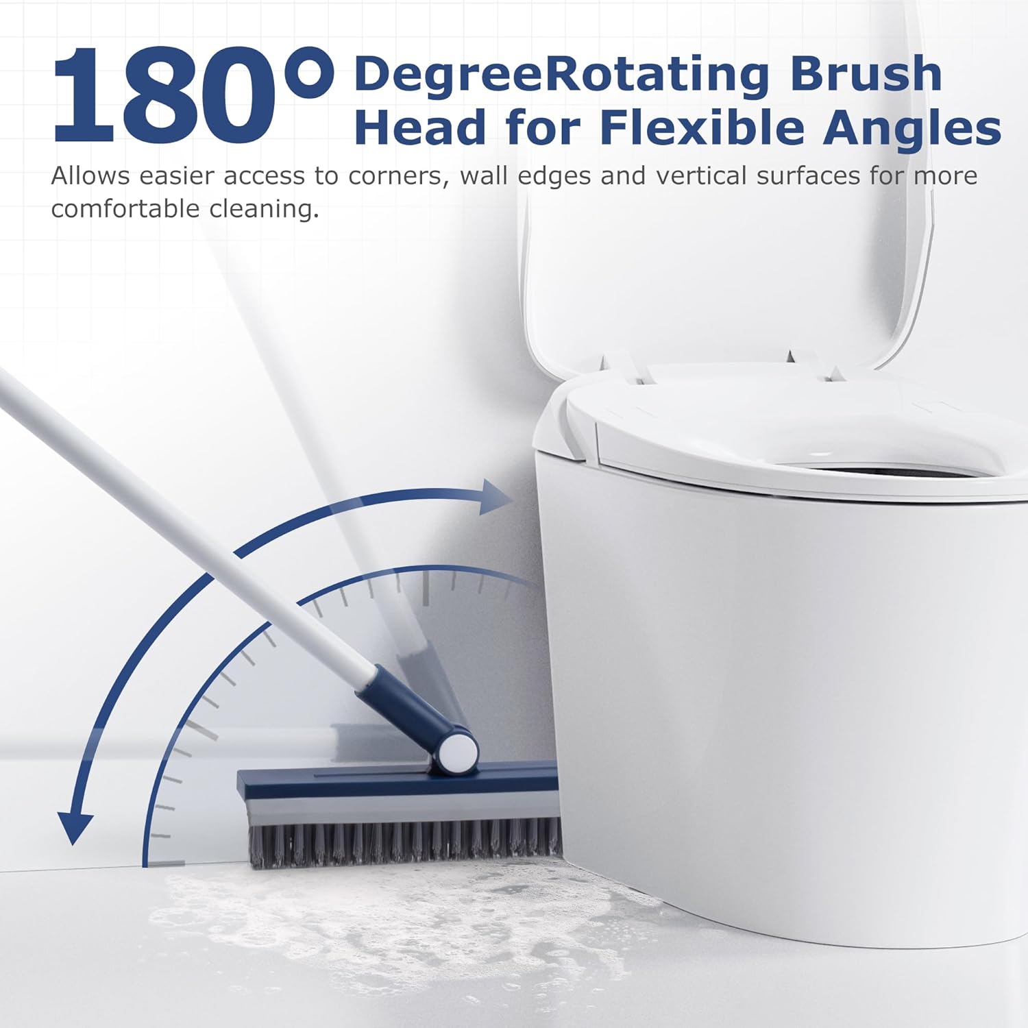 Grout Brush with Long Handle, Grout Cleaner Brush for Tile Floors, Stiff Bristles for Crevice, Tile Line, Shower, Kitchen, Bathroom - Image 8