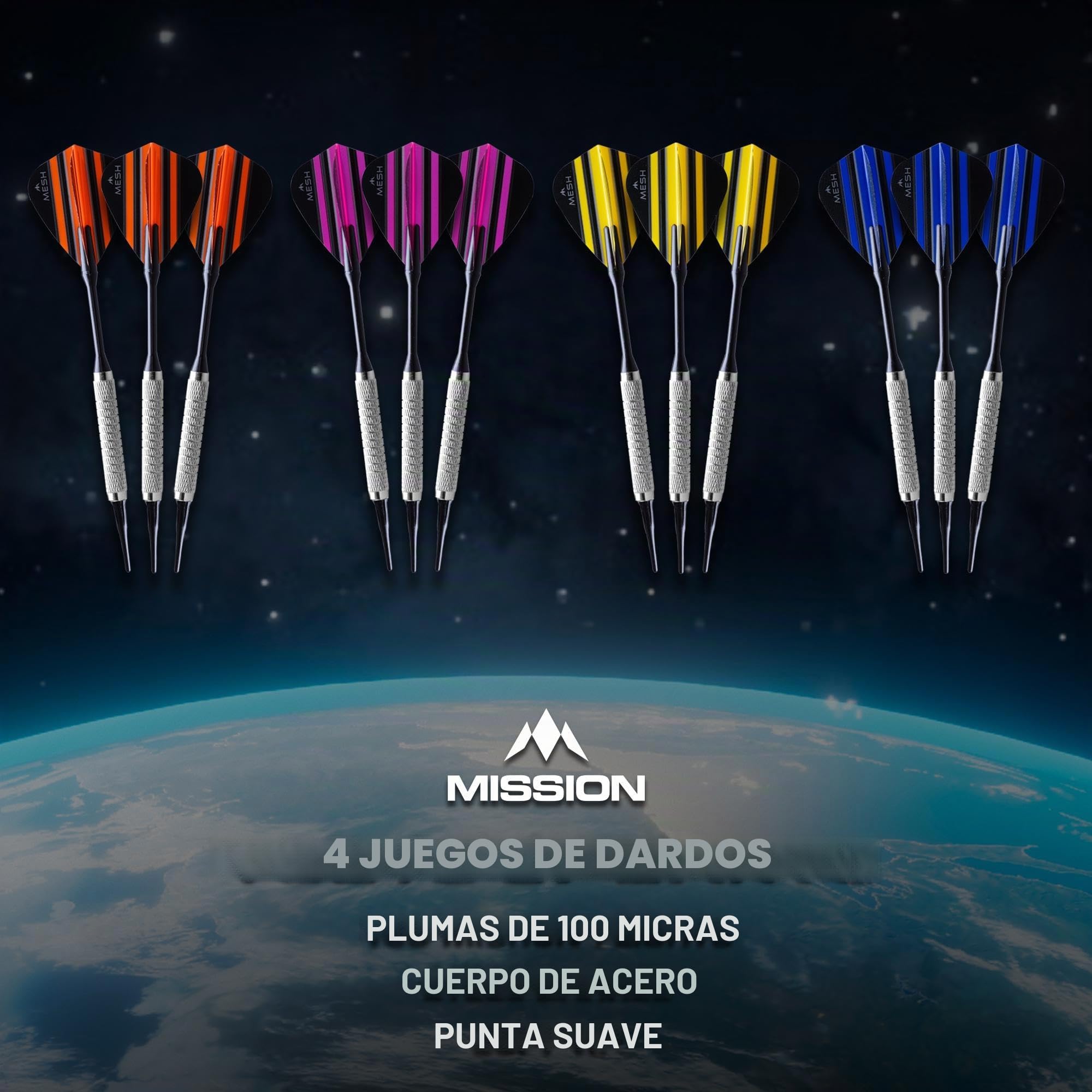 Mission | Diana electrónica G220 | Punta suave profesional | Hasta 16 jugadores | 28 juegos | Incluye 4 juegos de dardos.