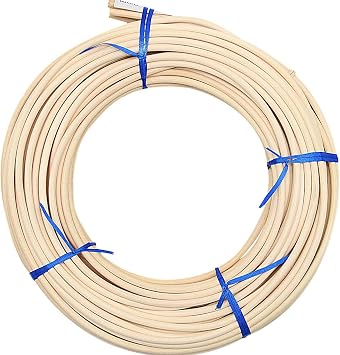 YUENPUN # 4 Reed Spline 98 قدم &times; 1/8 بوصة حزام قصب للنسيج، حزام قصب لإصلاح الكرسي، لفة حزام قصب قوية قابلة للنفاذ لللف، النمذجة، الديكور، النسيج، العلاج العطري