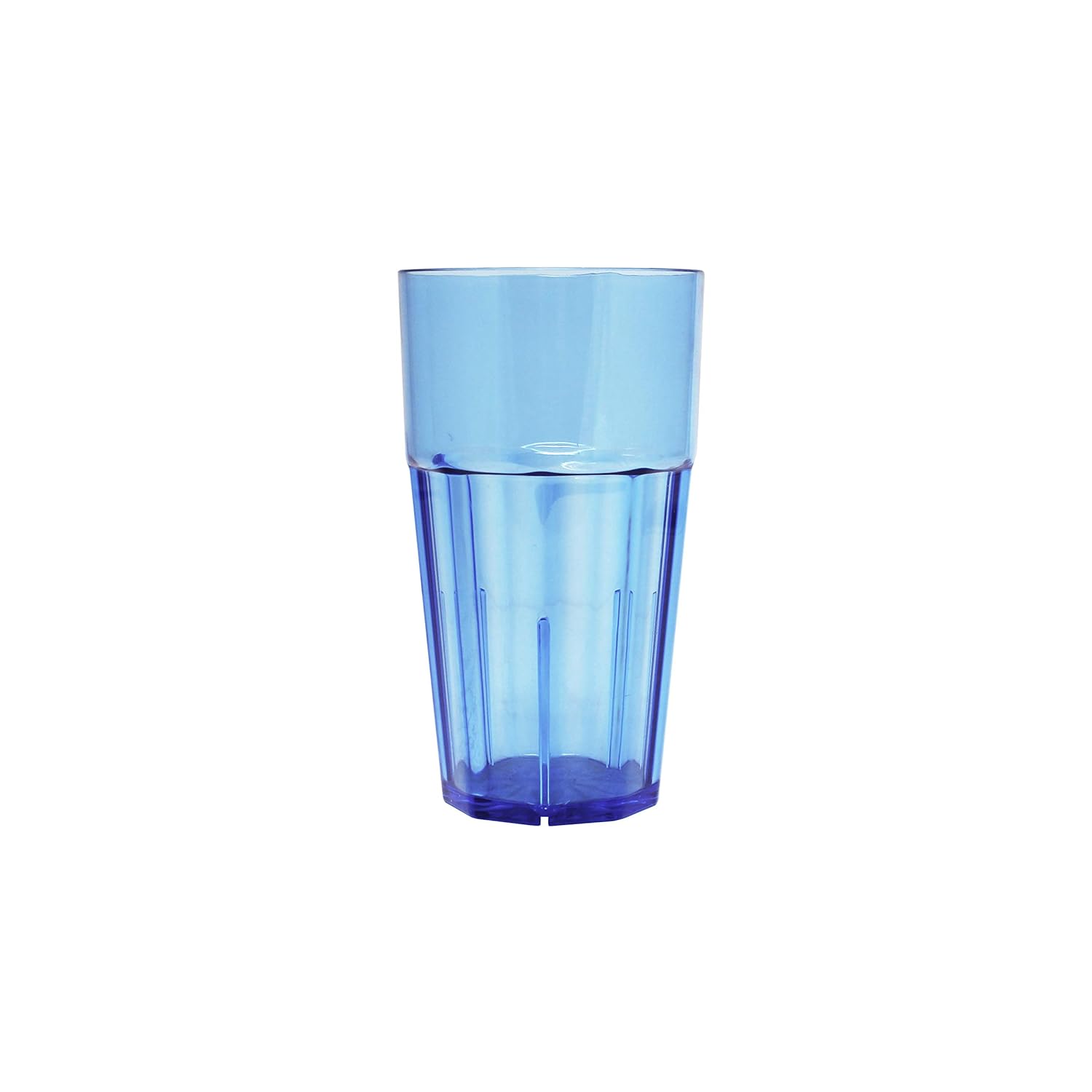 Thunder Group PLPCTB116BL Tumbler, 16 oz. (18 oz. Rim Full), Break-Resistant, Stackable, Anti-jam Locking tabs, Starburst® Pattern Base, Polycarbonate, Diamond, Blue, Pack of 12