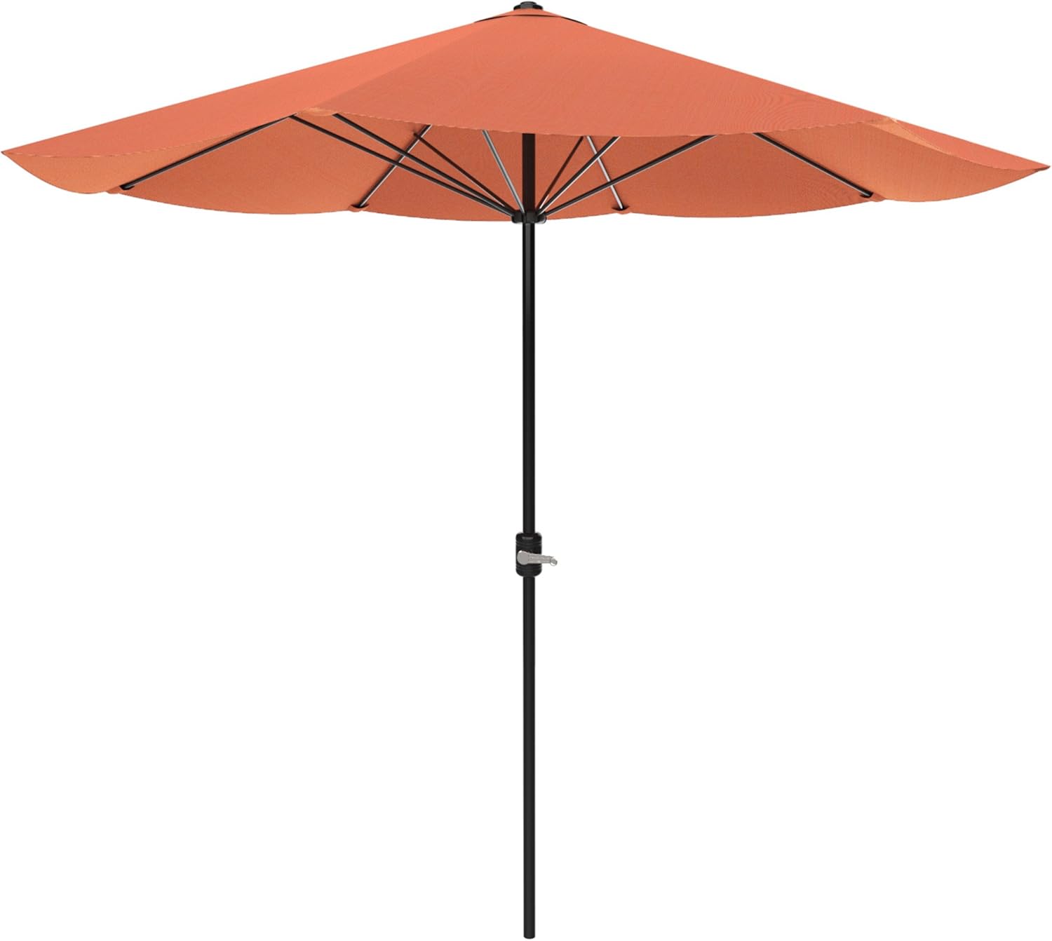 Pure Garden Patio Umbrella with Vented Canopy - 9FT Easy Crank Outdoor Umbrella for Shade - For Deck, Balcony, Porch, Backyard or Pool (Orange)