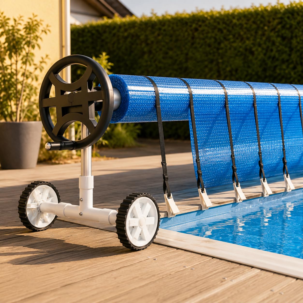 Soontrans Enrollador de piscina longitud 3-5,7 m de tubos telescópicos de