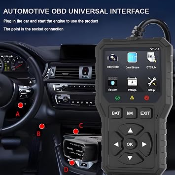 OBD2 Advanced Diagnostic Tool Professional Engine Code Reader, OBD II Scanner Code Reader Engine Fault Scanner CAN Diagnostic Scan Tool for 1996 or Newer OBD2 Protocol Vehicle (Black)