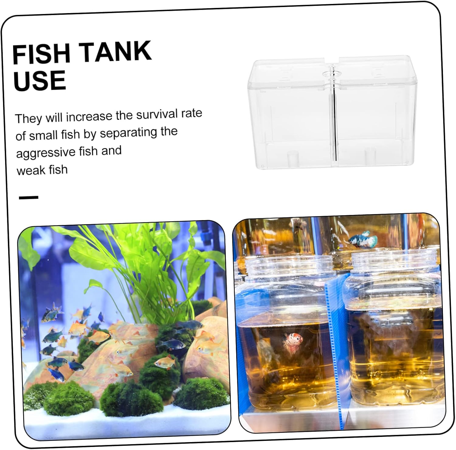 Generic Box Betta Box Hatchery Crate Fish Tank Kit Tweezer Automatic Tanks Feeder Desktop Fish Tank Plant Pump Aquarium Internal Aquarium Incubator Net Acrylic Transparent image 3