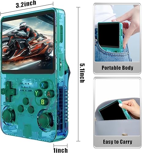 Miniatura 2 de R36S - Consola de juegos de mano retro, pantalla IPS de 3.5 pulgadas, 128G, más de 40000 juegos, dispositivo de juegos portátil para niños y