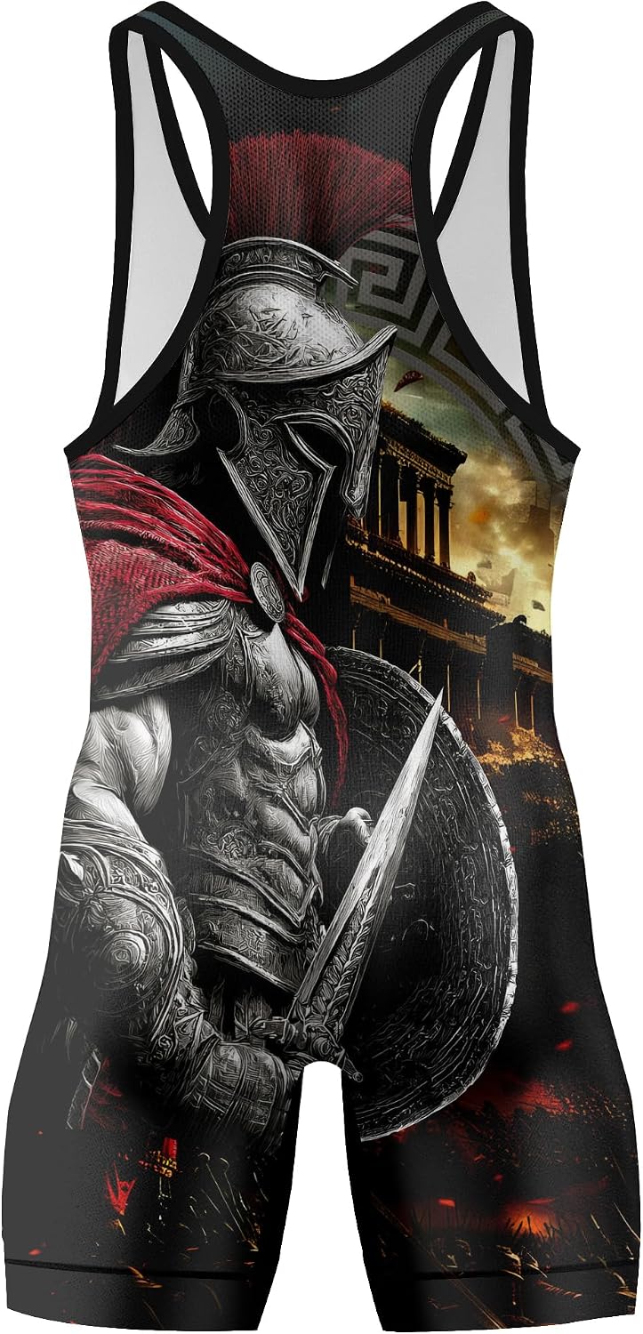 Spartan Guardian Men's Wrestling Singlet, Wrestling Outfits for Men, Cool & Breathable Freestyle Singlet