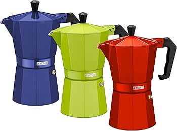 Lima Cafetera Italiana, Capacidad 3 Tazas, Aluminio, Verde, 9 cm2
