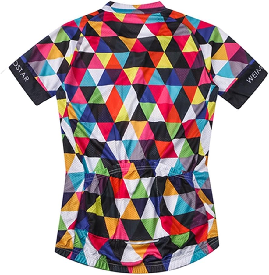 Weimostar Men's Cycling Jersey Short Sleeve Bike Clothing Multicolored Diamond - Image 4