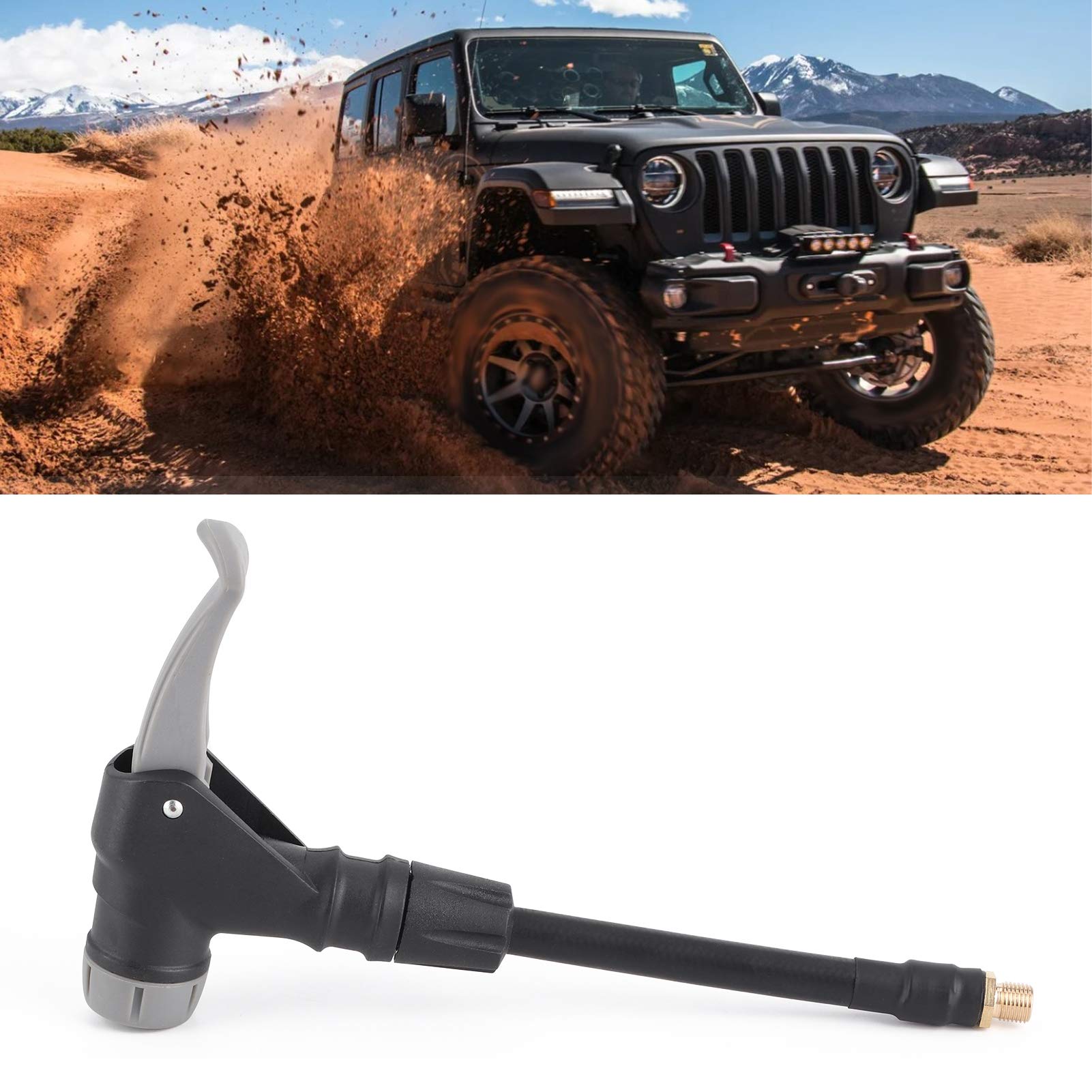 MajatouTire Inflator Hose Adapter,Tire Inflator Adapter,2-in 1 Tyre Inflator Hose Adapter Valve Rubber Extension Hose for American French Tyre Valves.