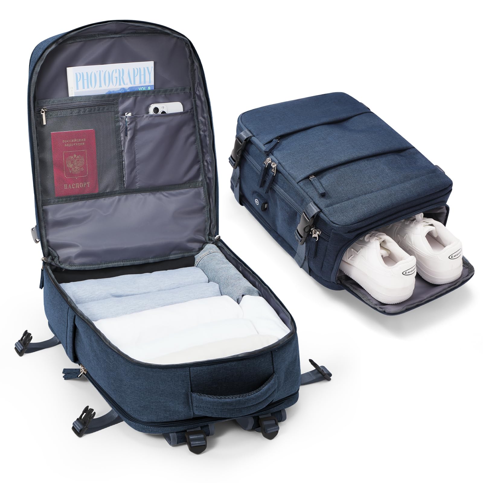 Borse da Cabina per Ryanair 40x20x25 Bagaglio a Mano Zaino Borsa Zaino da Viaggio, Zaino da trekking,da uomo, zaino casual per laptop da 14 pollici per scuola con porta di USB