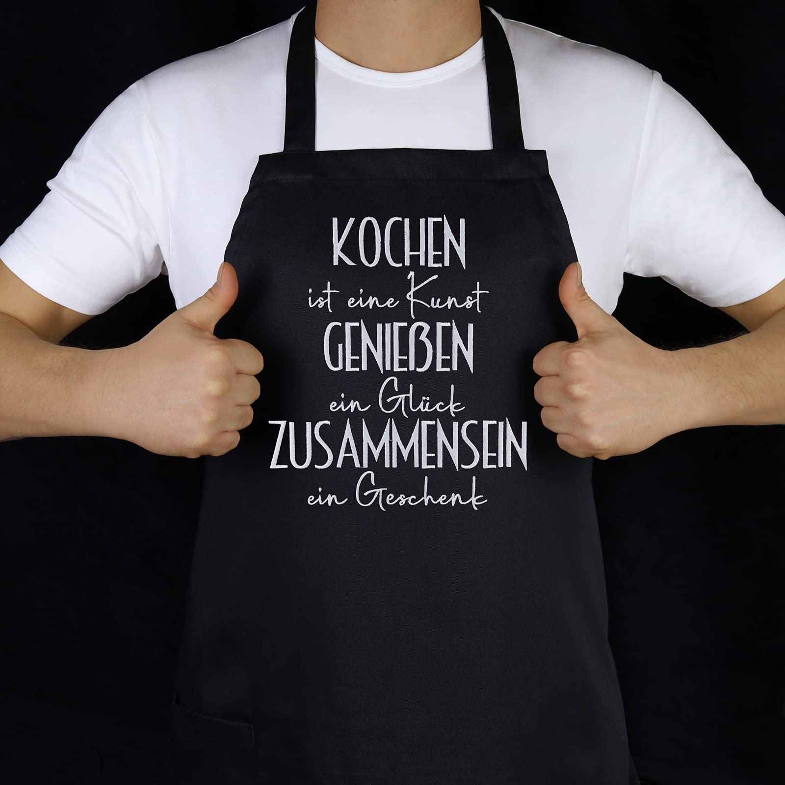 EXPRESS-STICKEREI Schürze kochen Mama/Oma - bestickte Kochschürze verstellbar mit Tasche mit tollem Design Backschürze für Frauen Schürze Damen Küchen-Schürze Muttertag Geschenk Mutter/Ehefrau
