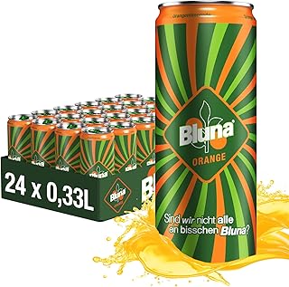 Bluna Orangenlimonade, prickelnder Geschmack nach fruchtiger Orange - in der praktischen Getränkedose, EINWEG, 24 x 330 ml