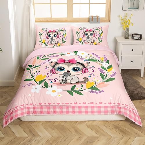 Miniatura 8 de Erosebridal Juego de ropa de cama para perros y niños pequeños, funda de edredón Kawaii para cachorros, funda de edredón de animales de mascotas de