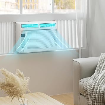 mollie 6000 BTU Window Air Conditioner, ac window unit with Washable Filter, Remote, Dehumidifier, Fan, Cools Up to 250 Square Feet, 115V/60Hz