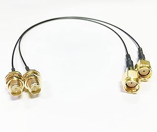 Vonets 10 Inch WiFi Antenna Extension Cable RP-SMA-J Male to RP-SMA-K Female, Supports Bulkhead Mounting, Extends Vonets Bridge/Router Wireless Signal Beyond Obstacles Without Attenuation (2-Pack)