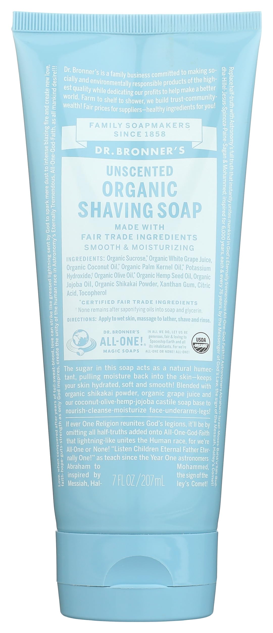 Dr Bronners Magic Organic Shaving Soap Gel Unscented 7 fl oz