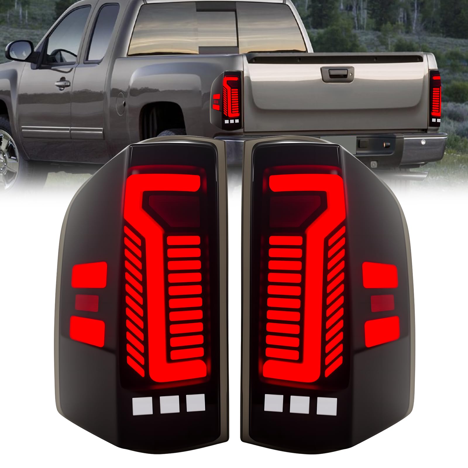 Boxlight Sequential Full LED Tail Light for 2007-2013 Chevy Silverado