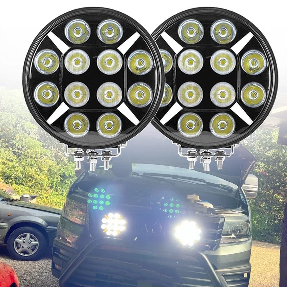 1円～ 新品 LED 120W ワークライト フォグランプ 12V-24V パイプバンパー ナンバープレート セット ジムニー ハイエース ハイゼット