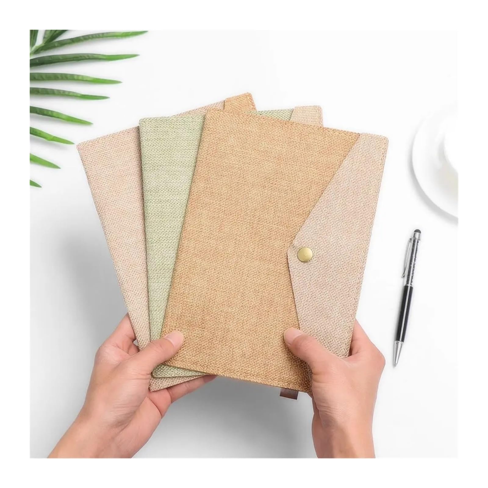 10pcs File Folder Big Capacity Document Bag Imitation Linen Canvas Felt Briefcase Folders Envelope Design Per Scrivania
