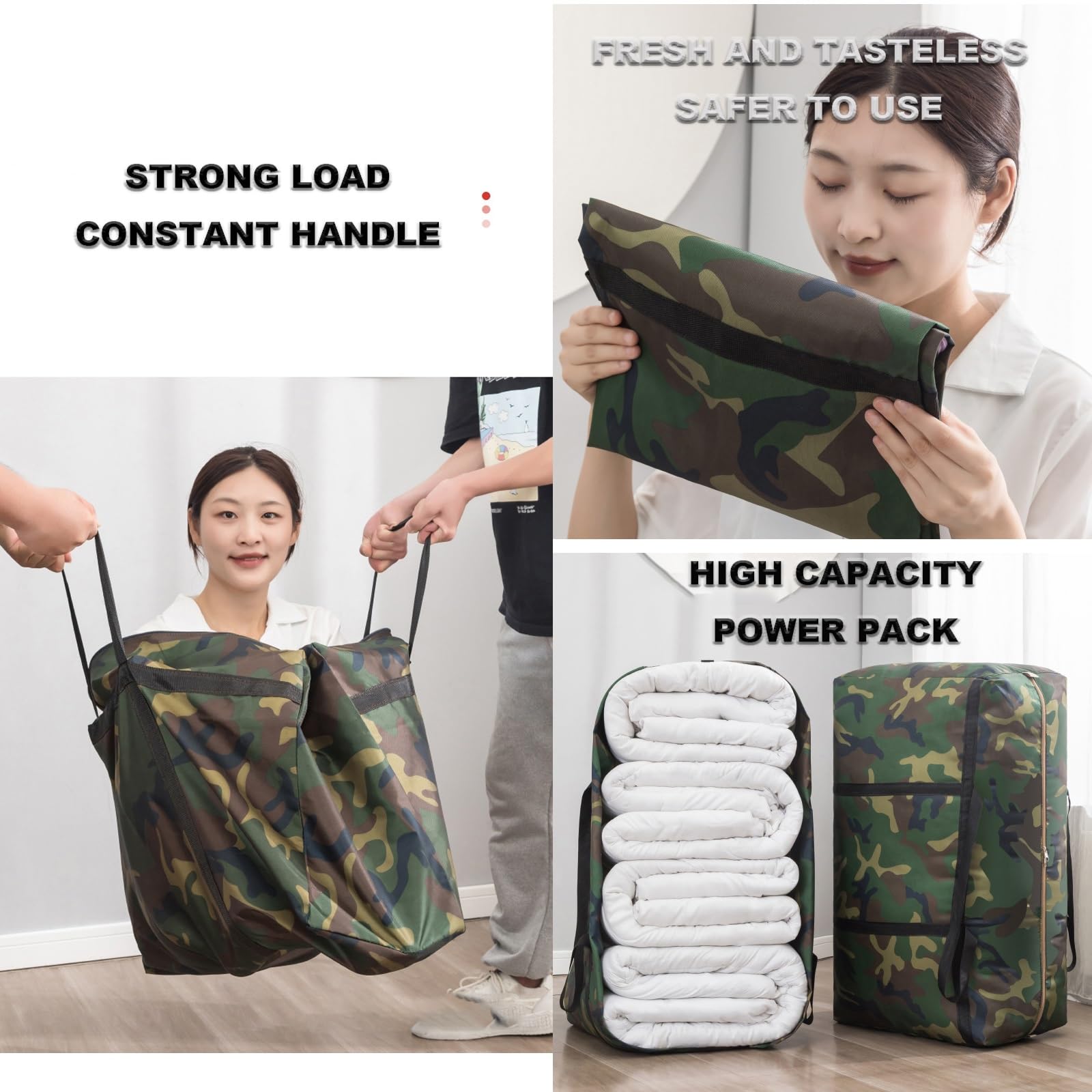 DOSSAE Bolsa Almacenaje Ropa,Bolsa con Asas y Cremalleras,Bolsa de Almacenamiento Extra Grande con Correas de Mochila,Bolsas para Guardar Ropa, Mantas, Edredones. (Size : 150L)