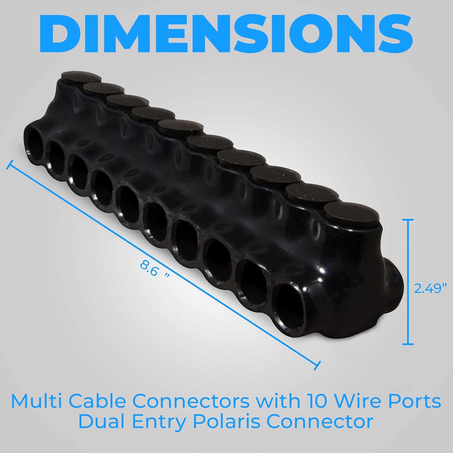 OHLECTRIC 2 Pack - Insulated Wire Connector 10 Port Dual Side Entry for 250-6 Wire Range Lugs with 5/16 Hex Screw, Pre-Filled with Oxide Inhibitor - Wire Connectors, Electrical Connectors, Wire Tap