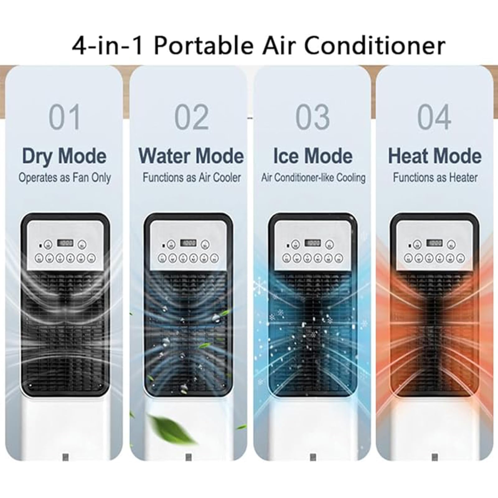 Aire Acondicionado Portátil de 12000 Btu con Control Remoto, Unidad de Aire Acondicionado de Doble Enfriamiento y Calefacción, Función de Enfriador Evaporativo, para Habitación, Oficina, RV y Us Cold