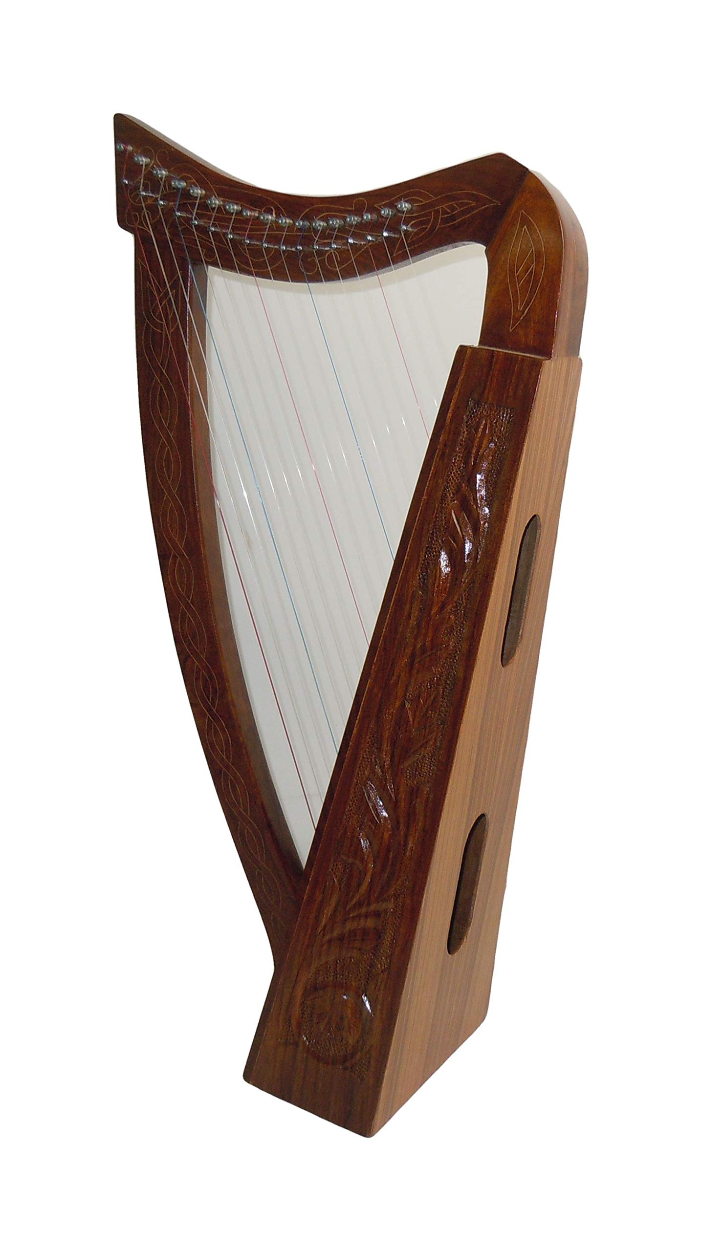 27 Inch Tall Celtic Irish Knee Harp 17 Strings Solid Wood Free Bag Strings Key