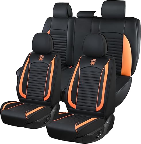 Miniatura 10 de Juego completo de fundas de asiento de automóvil, fundas de asiento de cuero para automóviles, SUV, camión, automóvil, funda universal