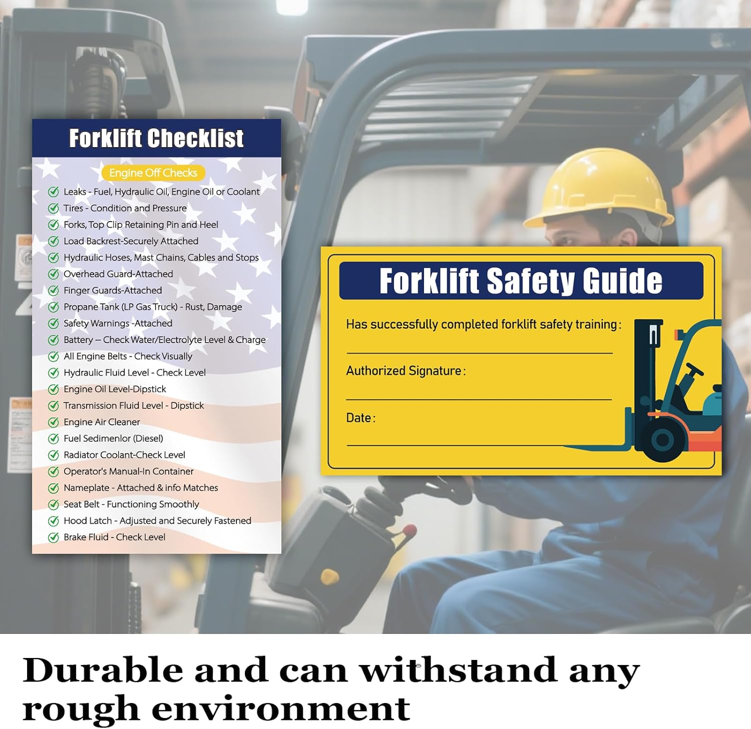 Play as Pro 50-Pack Forklift Safety Guide & Best Practices Cards, Informational Set for Operator Training & Daily Reminders, Educational Training Reference for Workplace Safety