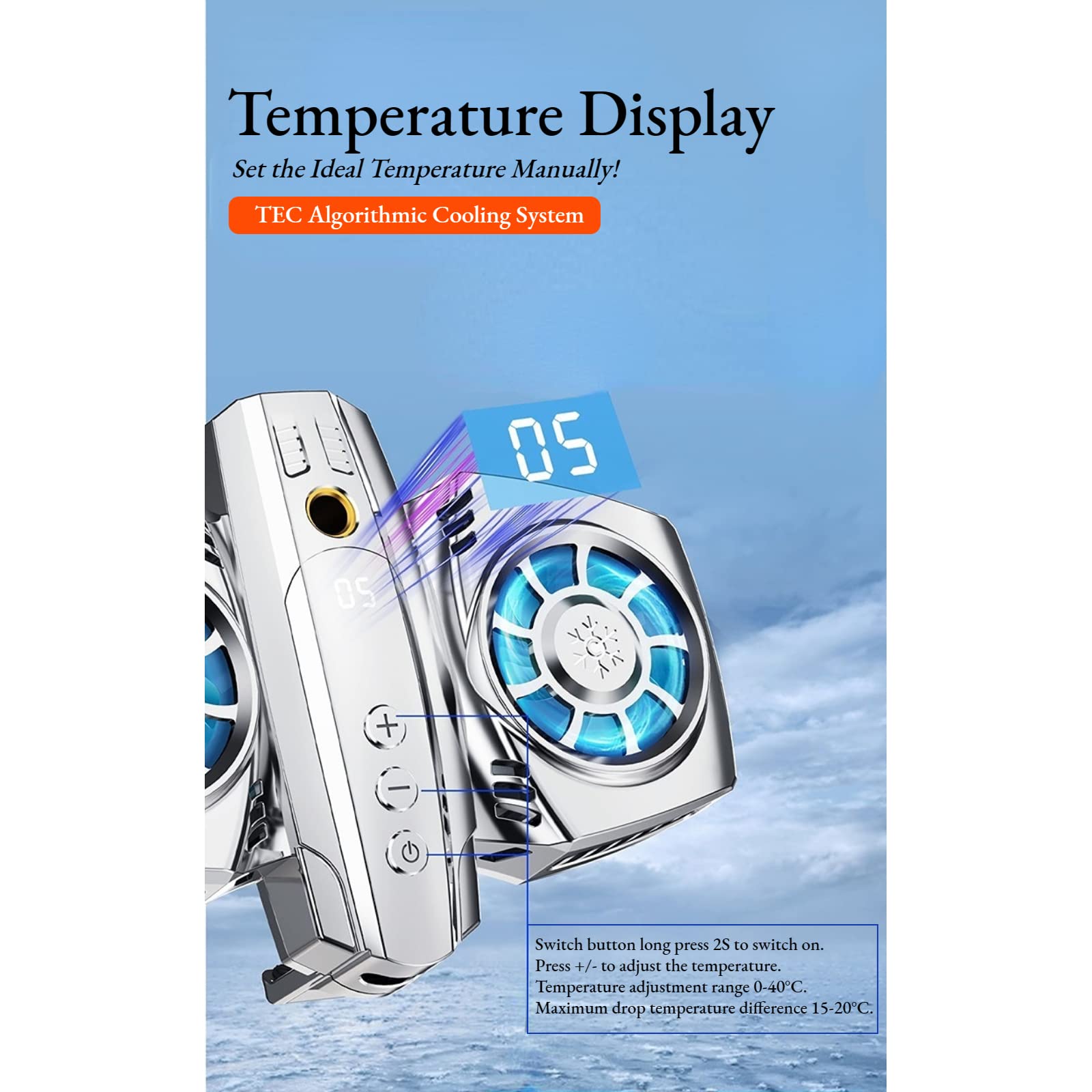 Raffreddatore Telefono, Radiatore Cellulare Semiconduttore Dual Core, Raffreddamento Intelligente a Risparmio Energetico, Radiatore di Raffreddamento Rapido per Streaming Live di