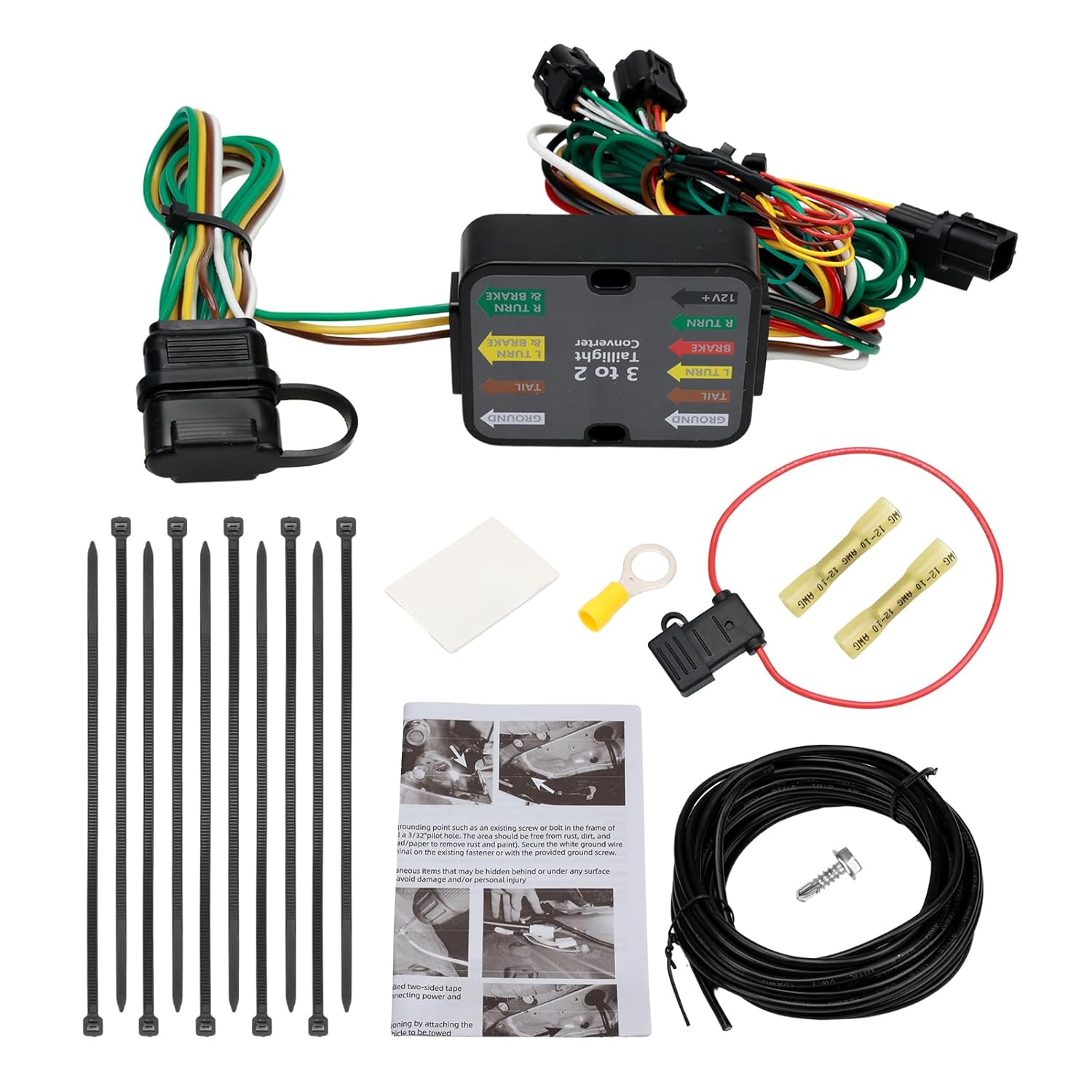 4 Way Trailer Wiring Harness Flat Output 56491 Compatible with Hyundai Palisade 2023 2024 2025, 4 Pin Trailer Wire Harness