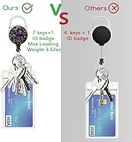 Vista 154 de Giancomics Black ID Badge Holder with Lanyard, Lanyards for ID Badges with Badge Reel Retractable Heavy Duty, Lanyard with ID Holder Keychain Clip