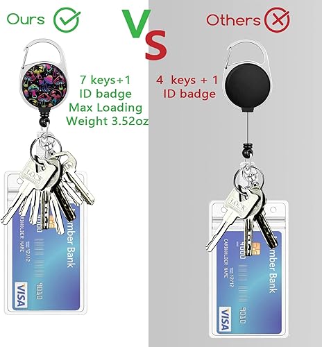 Miniatura 154 de Giancomics Black ID Badge Holder with Lanyard, Lanyards for ID Badges with Badge Reel Retractable Heavy Duty, Lanyard with ID Holder Keychain Clip