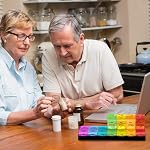 Colorwing Organisateur Extra Large Pill 2 Horaires par jour, hebdomadaire XL AM PM Cas de pilules, 7 Pill Box de jour deux fois par jour, surdimensionné quotidien Pill Organisateur de pilules pour les vitamines, grand contenant de pilule, distributeur de médicaments