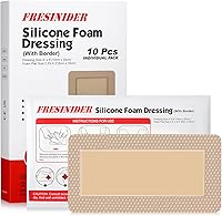 Vista 8 de FRESINIDER Paquete de 5 apósitos de espuma de silicona para heridas de 4" x 8" - Vendajes adhesivos impermeables con bordes - Súper absorbentes