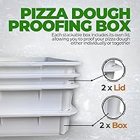 Vista 2 de La Piazza - Caja de prueba de masa de pizza, bandejas apilables de calidad comercial con cubiertas (17 x 13 pulgadas), 2 tapas y 2 cajas