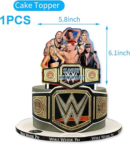 Miniatura 3 de Paquete de 25 adornos para tartas de lucha libre, decoración de fiesta de cumpleaños